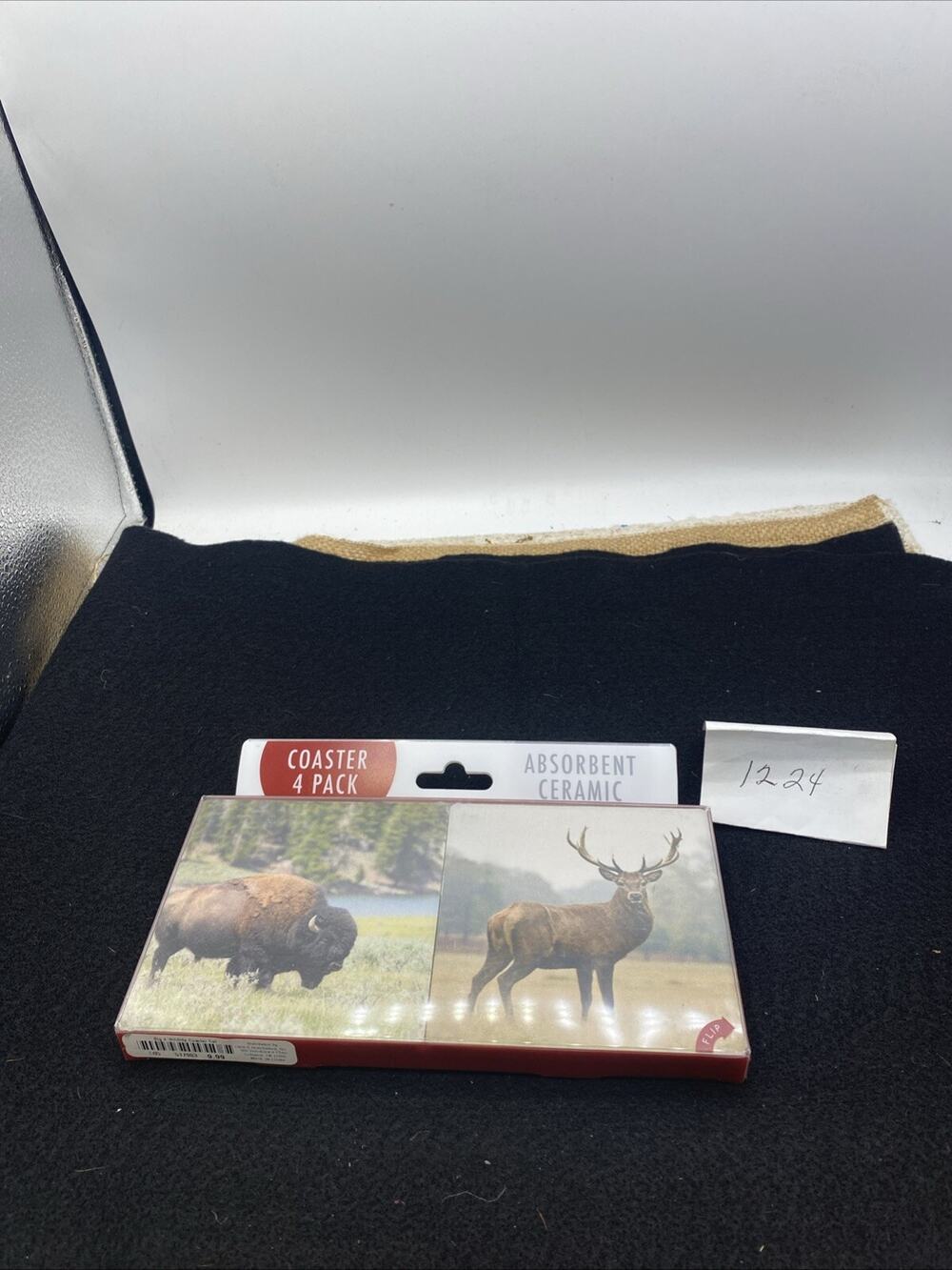 SET OF 4 WILDLIFE COASTERS MADE OF ABSORBENT CERAMIC TILES. 4” NIP